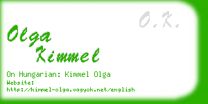 olga kimmel business card